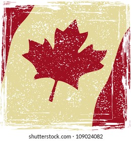 Canadian grunge flag. Grunge effect can be cleaned easily.