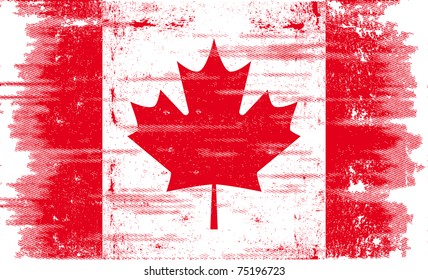 Canadian grunge flag. A canadian flag with a texture.