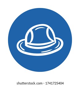 canadian hat accessory block style icon vector illustration design