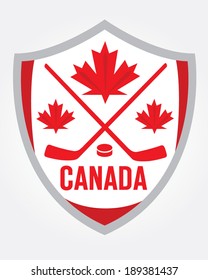 Canadian Hockey Badge - Vector