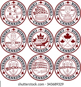 Canadian hockey stamp set.