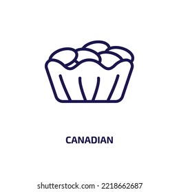canadian icon from food collection. Thin linear canadian, cartoon, canada outline icon isolated on white background. Line vector canadian sign, symbol for web and mobile