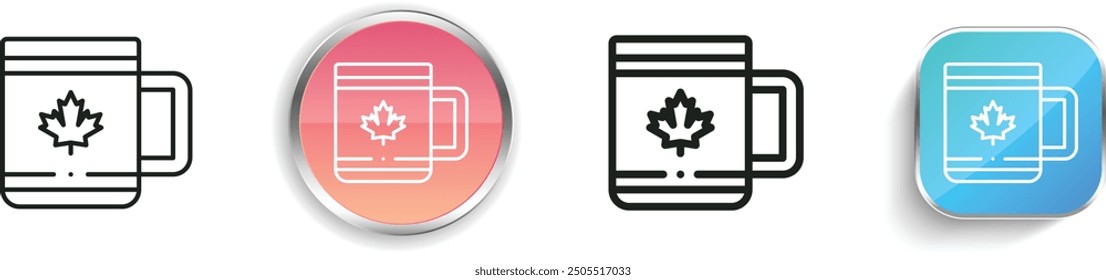 canadian icon. Thin Linear, Regular and Button Style Design Isolated On White Background