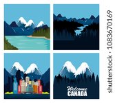 canadian landscape scene and cityscape