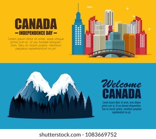 canadian landscape scene and cityscape