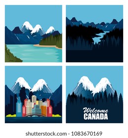 canadian landscape scene and cityscape