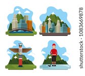 canadian landscape scene icon
