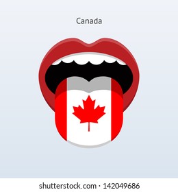 Canadian language. Abstract human mouth. Vector illustration.