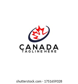 Canadian Leaf Logo Design Concept Vector