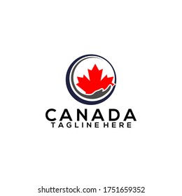 Canadian Leaf Logo Design Concept Vector