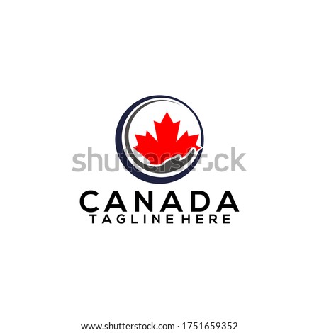 Canadian Leaf Logo Design Concept Vector