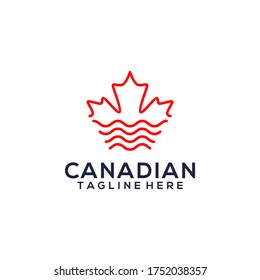 Canadian Leaf Logo Design Template