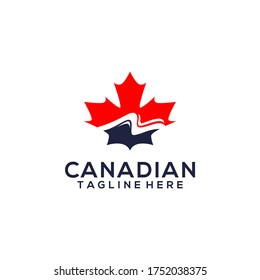 Canadian Leaf Logo Design Template