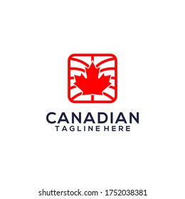 Canadian Leaf Logo Design Template