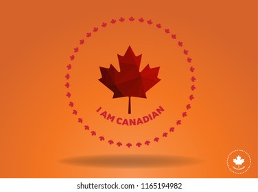 i am canadian logo design with maple leaf