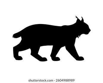 Canadian lynx silhouette vector flat illustration design.