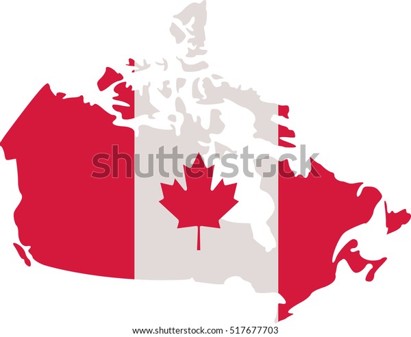 Canadian Map Canada Flag Stock Vector (Royalty Free) 517677703