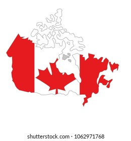 Canadian Map Flag Stock Vector (Royalty Free) 1062971768