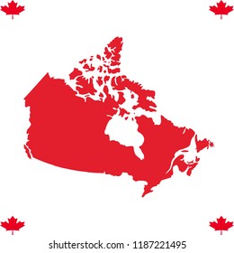 Canadian map with leaves