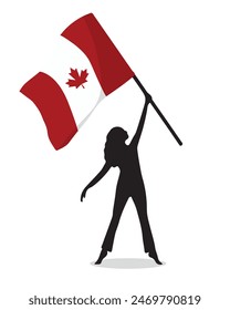 Canadian maple leaf. Canada day card. Background with Canadian maple leaves. Canadian flag.