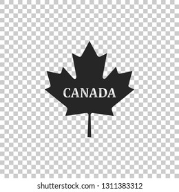 Canadian maple leaf with city name Canada icon isolated on transparent background. Flat design. Vector Illustration
