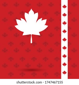 Diseño de la hoja de arce canadiense, Feliz día feriado del canadá y tema nacional Ilustración vectorial