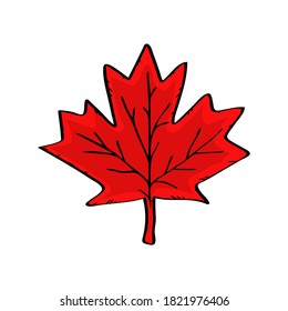 Canadian maple leaf flag doodle design red icon logo sign symbol Hand drawn ink sketch Modern abstract cartoon doodle cute style Fashion print clothes apparel greeting card banner poster flyer cover
