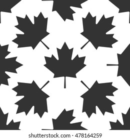 Canadian Maple Leaf icon pattern on white background. Vector Illustration