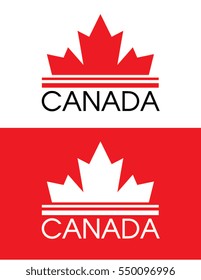 Canadian Maple Leaf Icon Set in Colour and Reverse