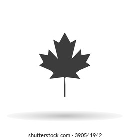 Canadian Maple Leaf Icon With Shadow Isolated On A White Background, Stylish Vector Illustration For Web Design EPS10