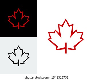 Canadian Maple leaf Logo, Maple Leaf Illustration Vector Design