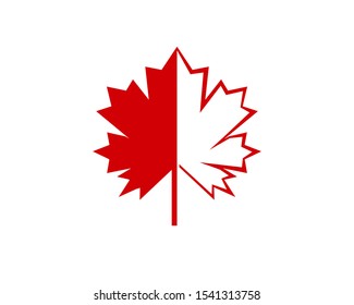 Canadian Maple leaf Logo, Maple Leaf Illustration Vector Design