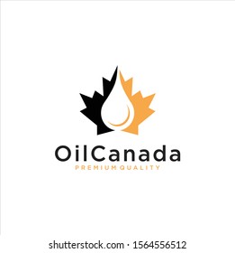 canadian maple leaf oil drop logo icon . Canada Oil Logo . Maple Oil Logo .