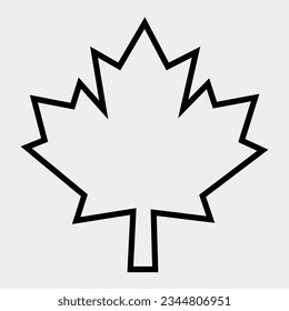 Canadian Maple Leaf outlined isolated vector illustration