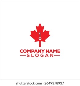 Canadian Maple Leaf Padlock Security Logo