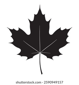 Canadian maple leaf silhouette vector illustration