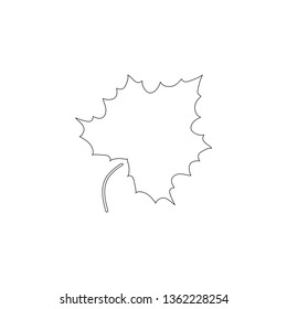 Canadian maple leaf. simple flat vector icon illustration. outline line symbol - editable stroke