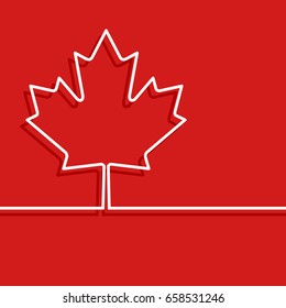 Canadian maple leaf symbol. Design for Canada thanksgiving day, cover brochures, flyer, greeting card template. Vector illustration.