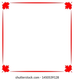 Canadian maple leaf symbolism flag decorative border card frame with copy space for your text.