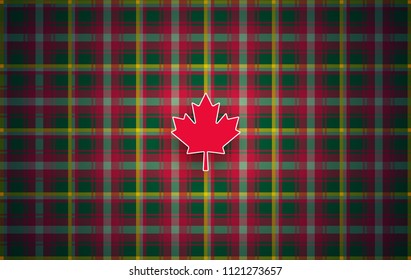 Canadian maple leaf tartan abstract modern background for Canada Day celebration - vector background texture