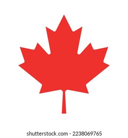 canadian maple leaf vector icon, red vector illustration, canada vector symbol clip art