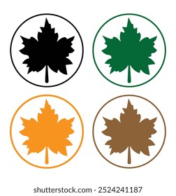 Canadian maple leaf vector icon isolated on white background .