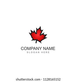 Canadian maple leaf vector logo design