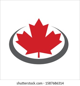 Canadian Maple Red Leaf Logo Symbol