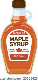 Canadian maple syrup in a bottle