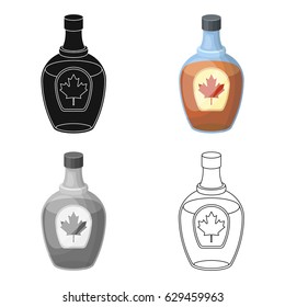 Canadian maple syrup in a bottle. Canada single icon in cartoon style vector symbol stock illustration web.