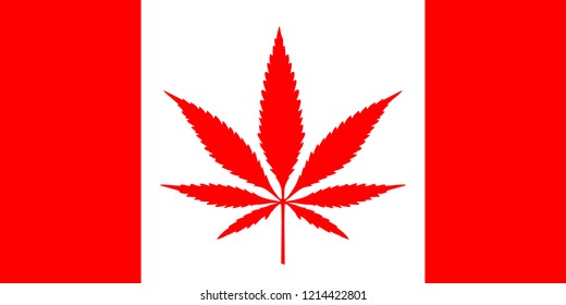 Canadian Marijuana Leaf Flag