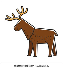 Canadian moose elk vector isolated Canada traditional animal symbol