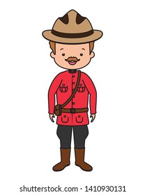 canadian mounted police happy canada day vector illustration