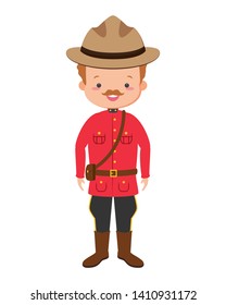 Canadian Mounted Police Happy Canada Day Vector Illustration